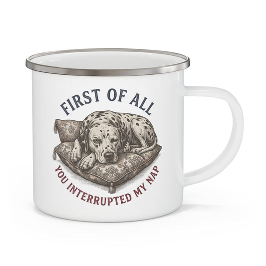 First of All You Interrupted My Nap - Enamel Mug 12oz