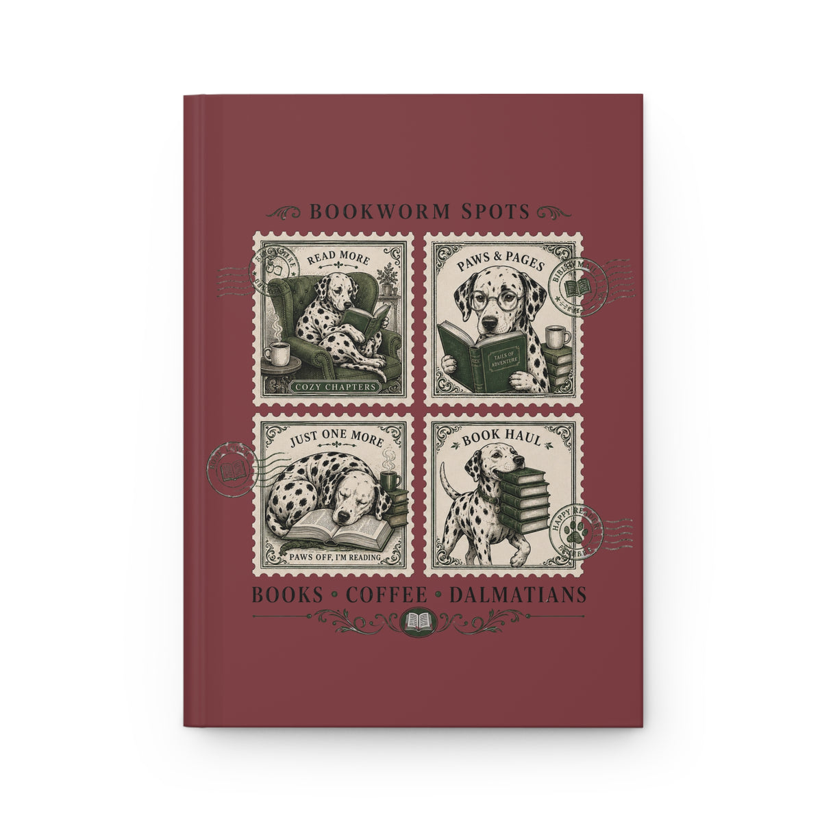 Bookworm Spots - Hardcover Journal - Chili