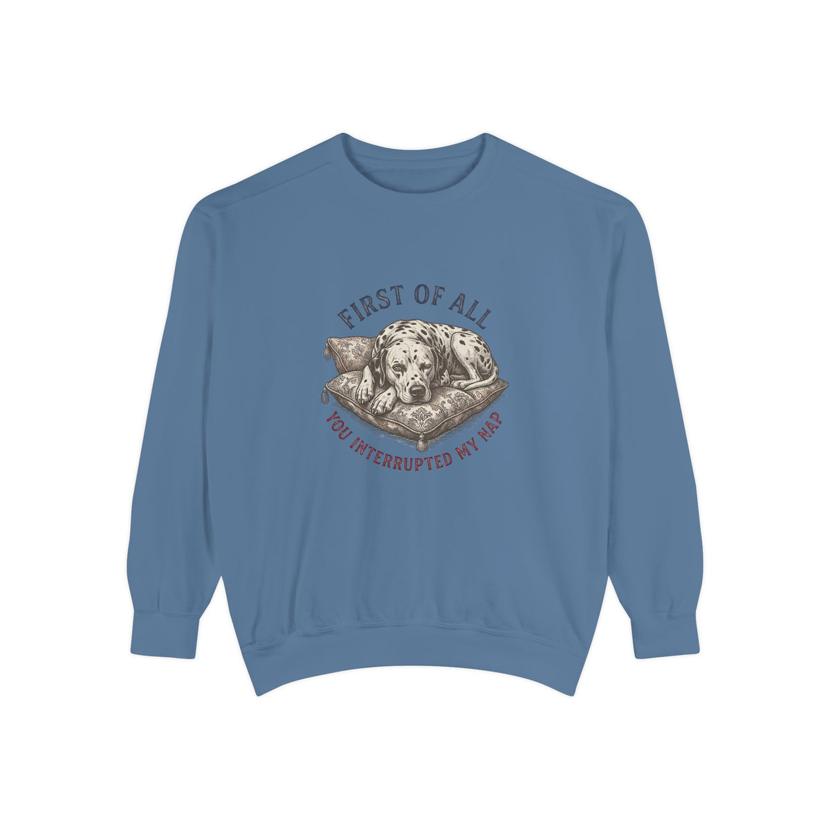 First of All You Interrupted My Nap - Comfort Colors 1566 Crewneck Sweatshirt