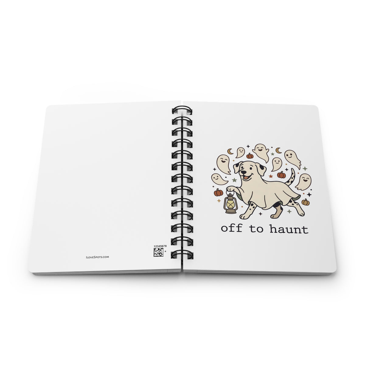 Off To Haunt - Spiral Journal - White