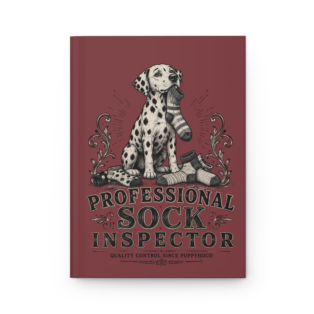 Professional Sock Inspector - Hardcover Journal - Chili