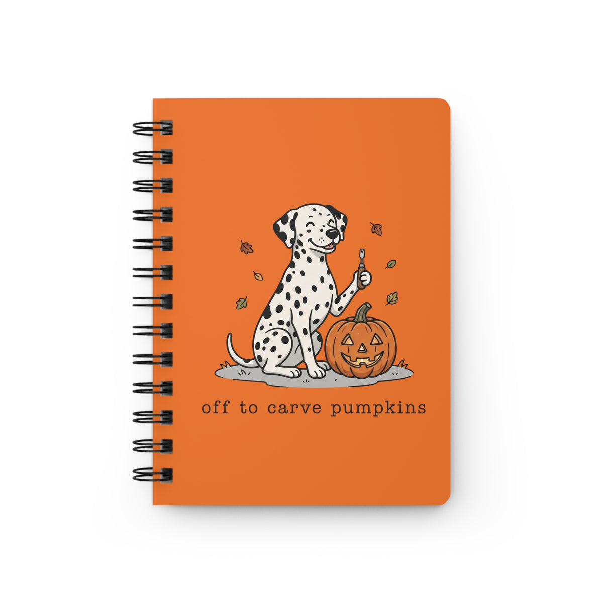 Off To Carve Pumpkins - Spiral Journal - Orange