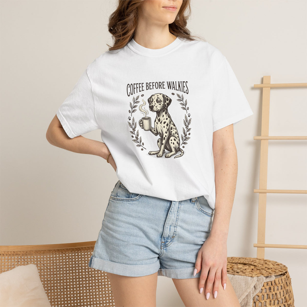 Coffee Before Walkies Comfort Color 1717 T-Shirt