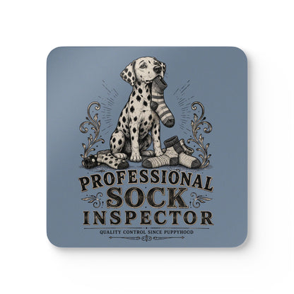 Professional Sock Inspector - Corkwood Coaster Set - Blue Jean