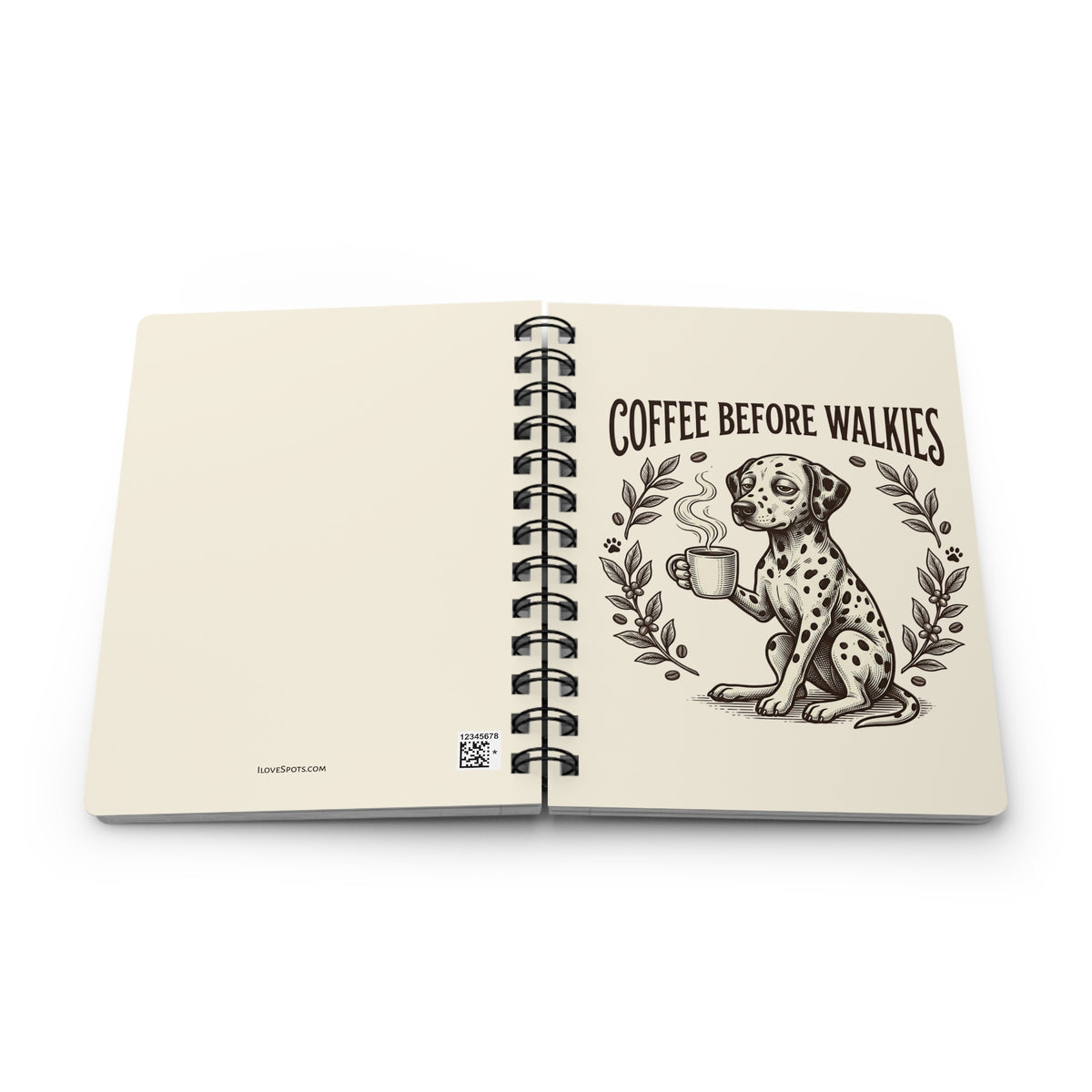 Coffee Before Walkies - Spiral Journal - Ivory