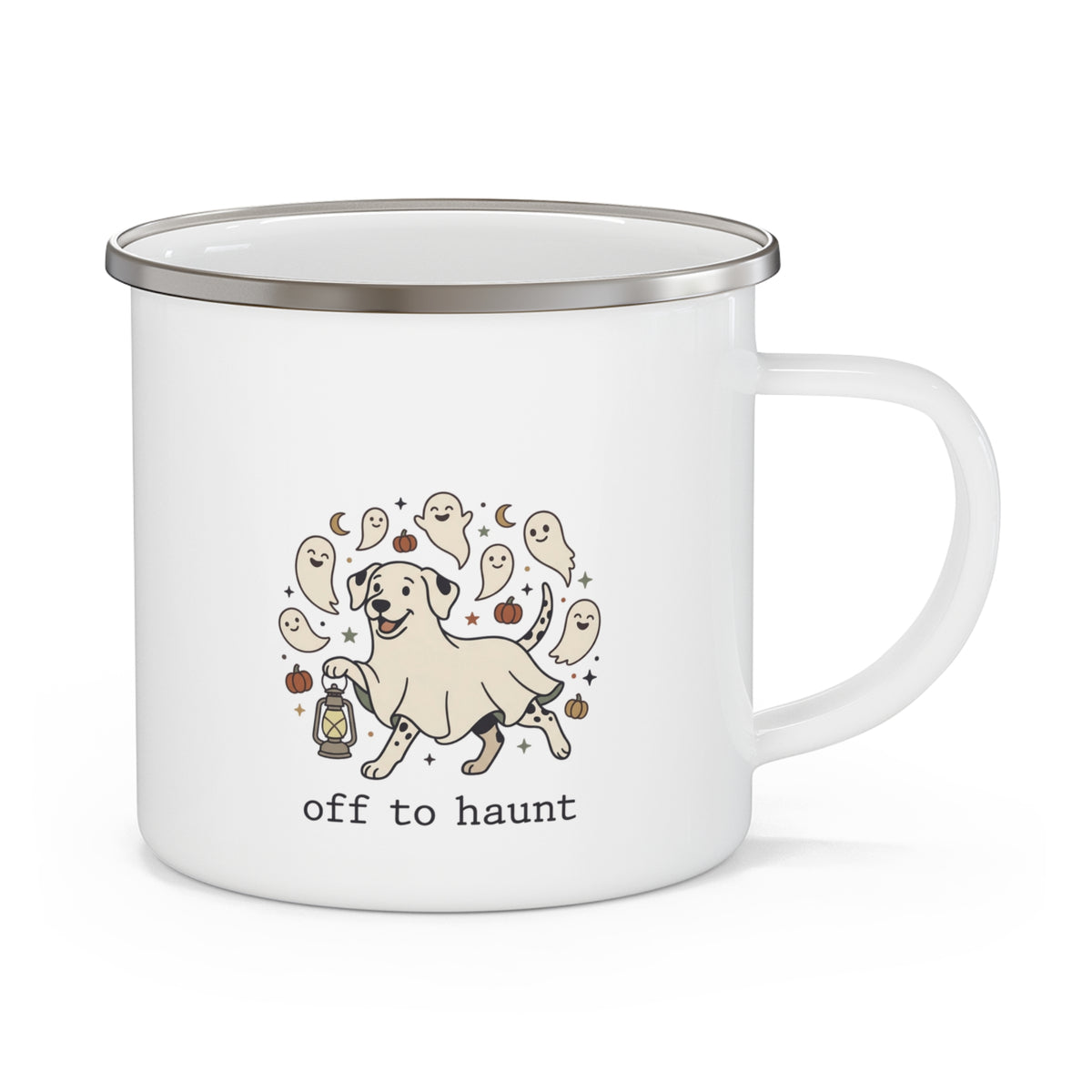 Off To Haunt-  Enamel Mug 12oz