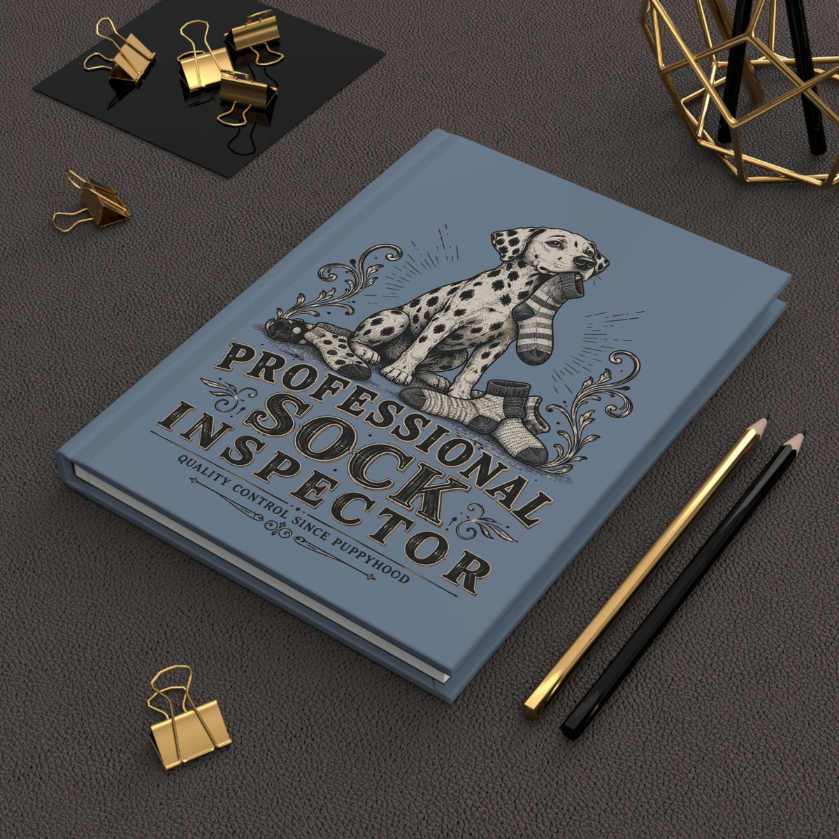 Professional Sock Inspector - Hardcover Journal - Blue Jean