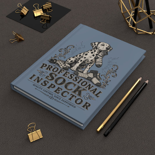 Professional Sock Inspector - Hardcover Journal - Blue Jean