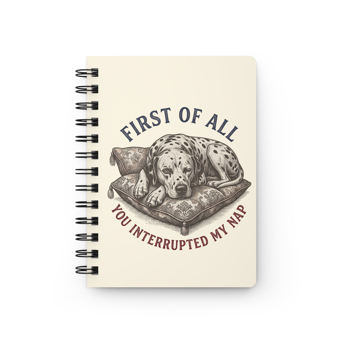 First Of All You Interrupted My Nap - Spiral Journal - Ivory