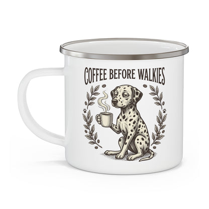 Coffee Before Walkies - Enamel Mug 12oz