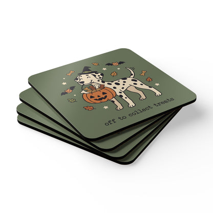 Off To Collect Treats - Corkwood Coaster Set - Moos