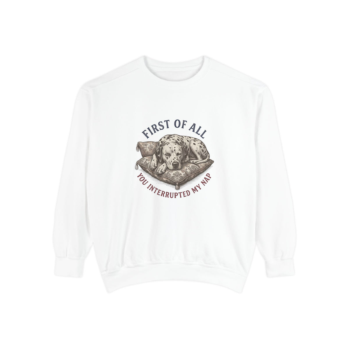 First of All You Interrupted My Nap - Comfort Colors 1566 Crewneck Sweatshirt