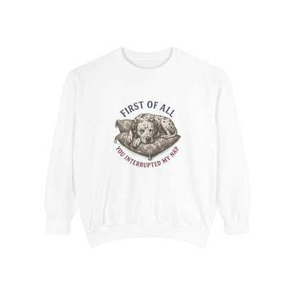 First of All You Interrupted My Nap - Comfort Colors 1566 Crewneck Sweatshirt