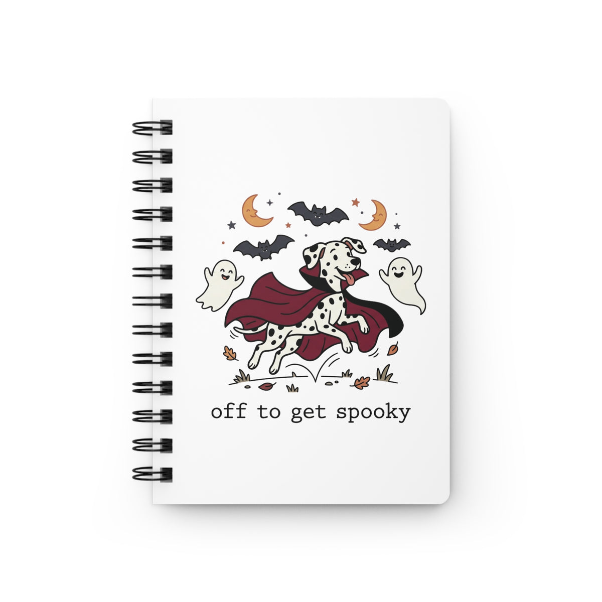 Off To Get Spooky - Spiral Journal - White