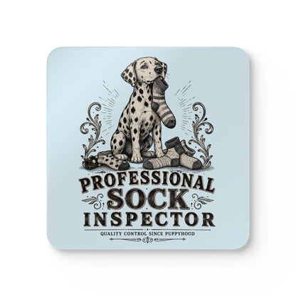 Professional Sock Inspector - Corkwood Coaster Set - Chambray