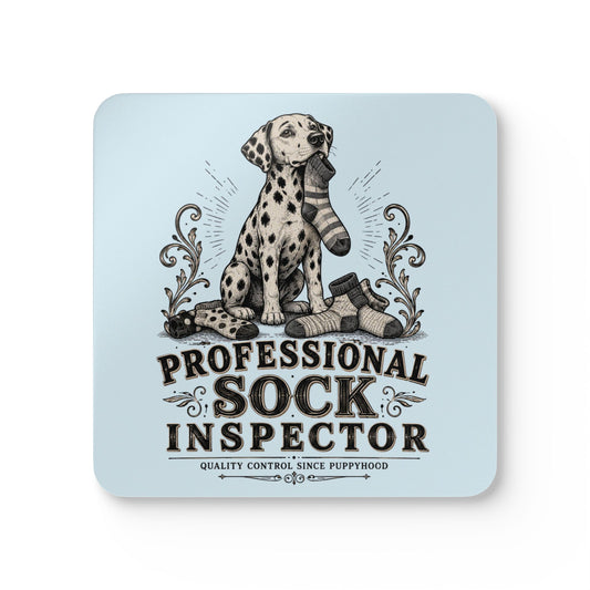 Professional Sock Inspector - Corkwood Coaster Set - Chambray