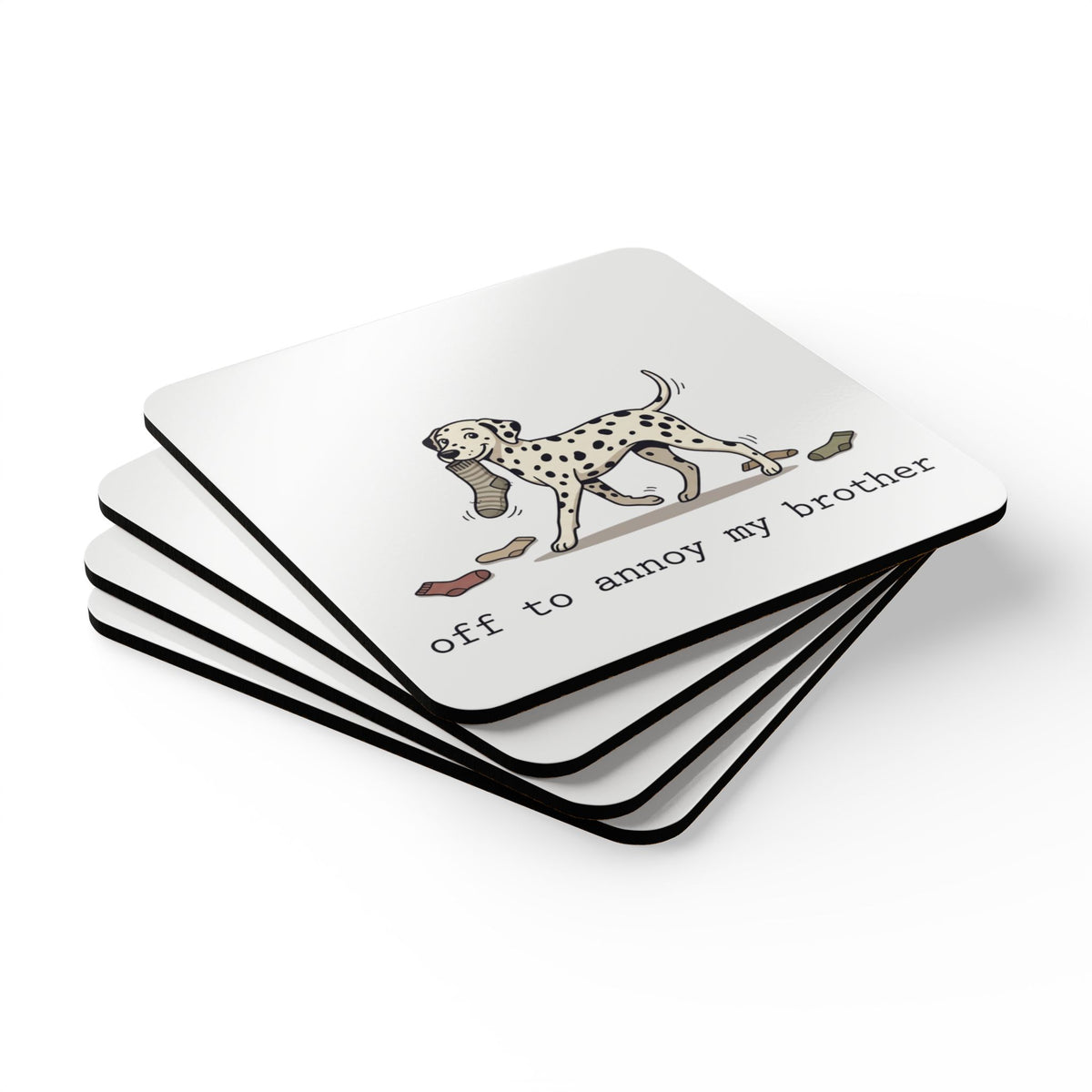 Off To Annoy My Brother - Corkwood Coaster Set