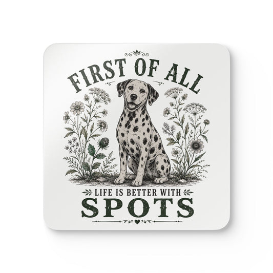 First of All Life Is Better With Spots - Corkwood Coaster Set