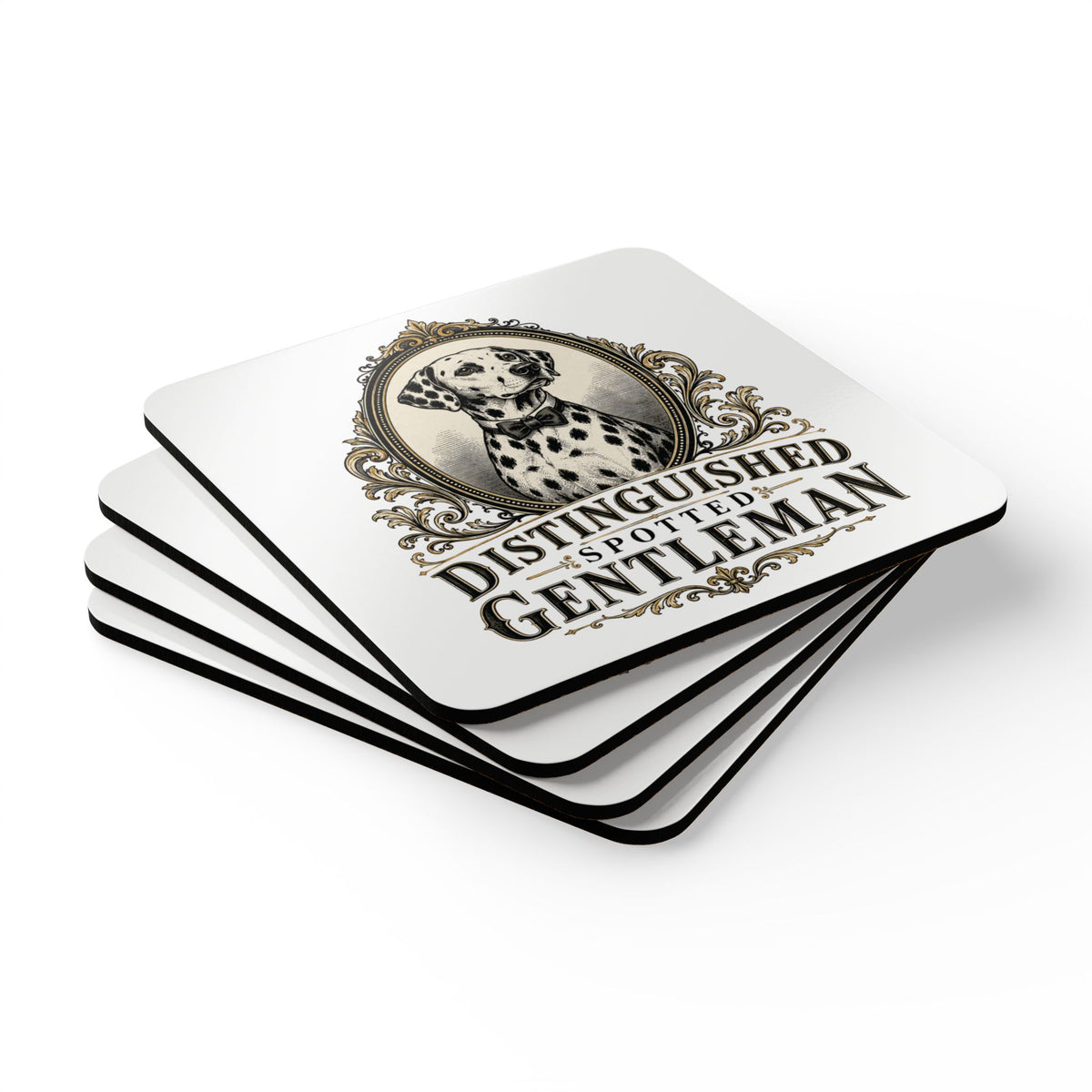 Distinguished Spotted Gentleman - Corkwood Coaster Set