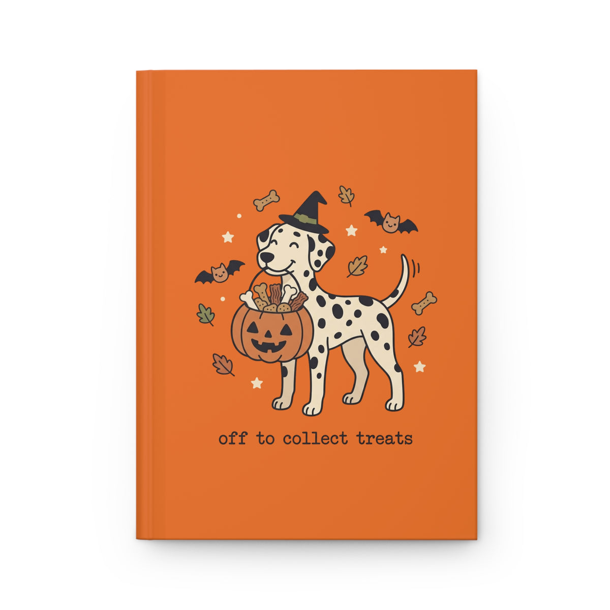 Off To Collect Treats - Hardcover Journal - Orange