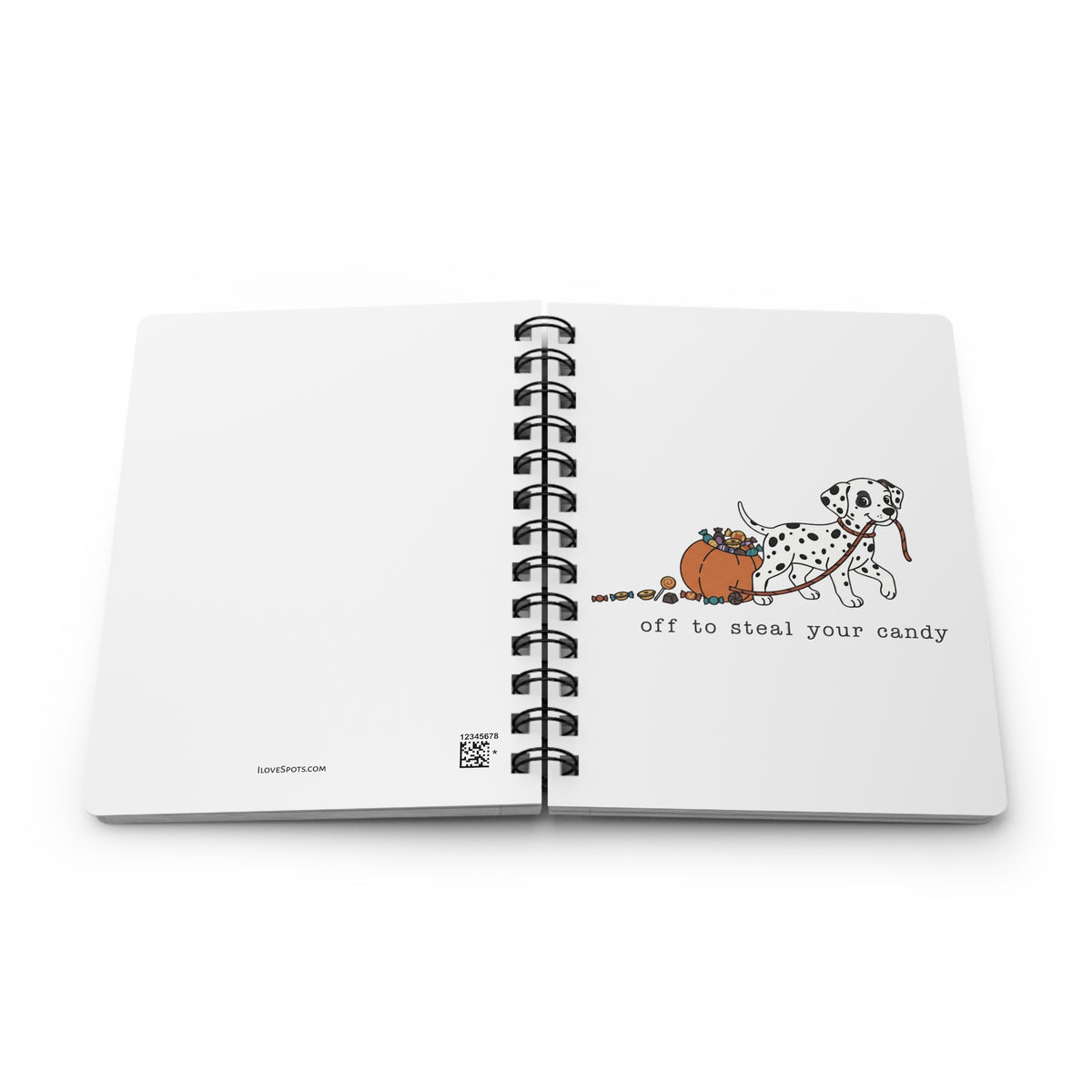 Off To Steal Your Candy - Spiral Journal - White