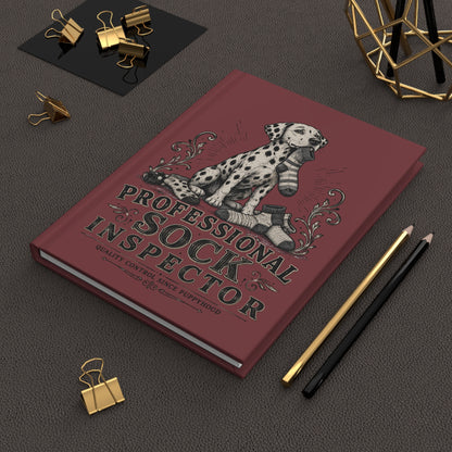 Professional Sock Inspector - Hardcover Journal - Chili