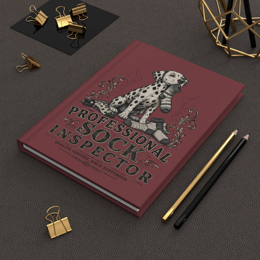 Professional Sock Inspector - Hardcover Journal - Chili