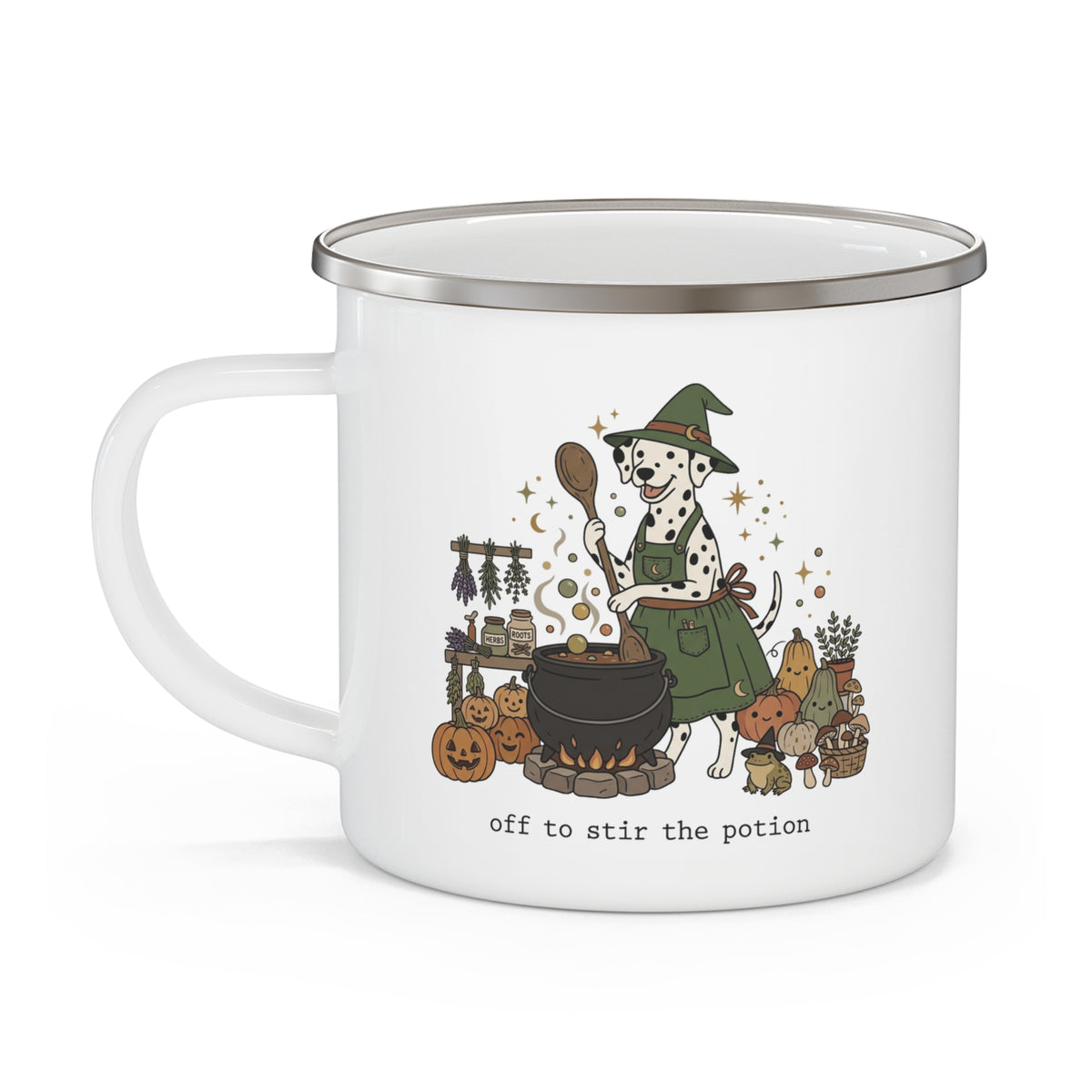 Off To Stir The Potion -  Enamel Mug 12oz