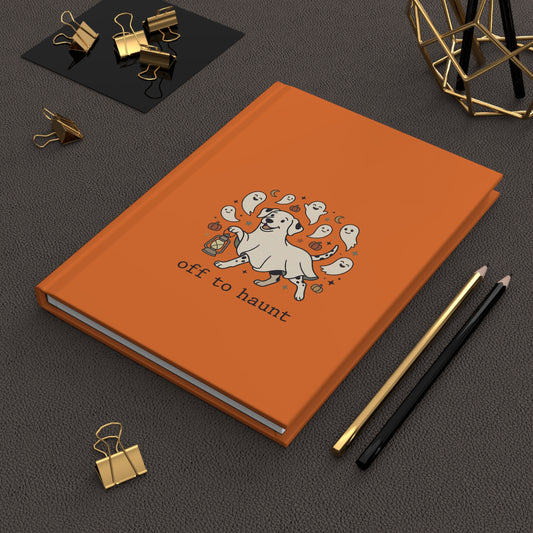 Off To Haunt - Hardcover Journal - Orange
