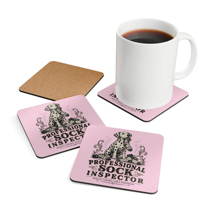 Professional Sock Inspector - Corkwood Coaster Set - Blossom