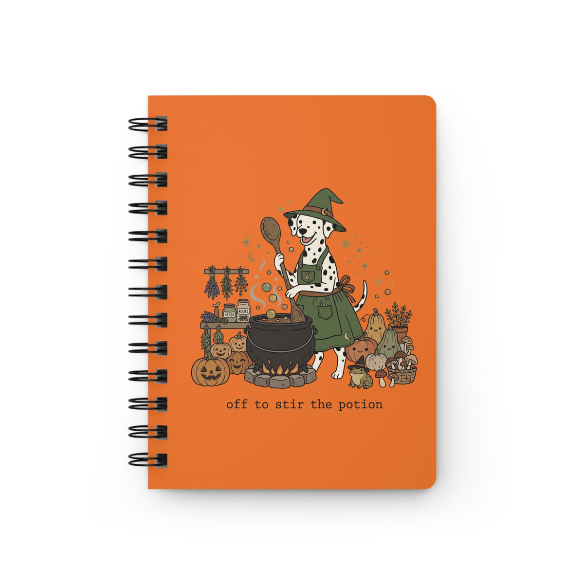 Off To Stir The Potion - Spiral Journal - Orange