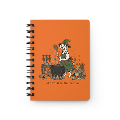 Off To Stir The Potion - Spiral Journal - Orange