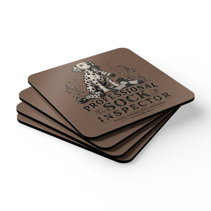 Professional Sock Inspector - Corkwood Coaster Set - Espresso