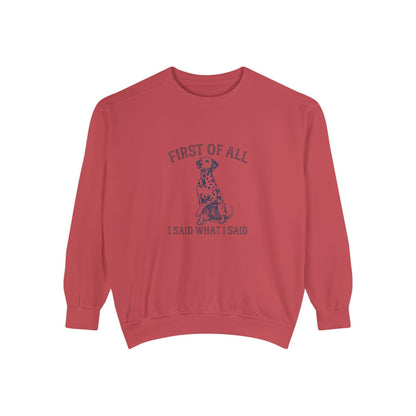 First of All I Said What I Said - Comfort Colors 1566 Crewneck Sweatshirt
