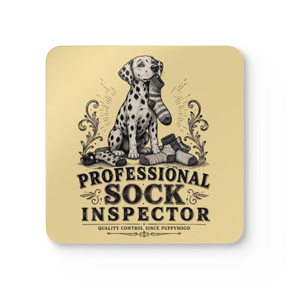 Professional Sock Inspector - Corkwood Coaster Set - Butter
