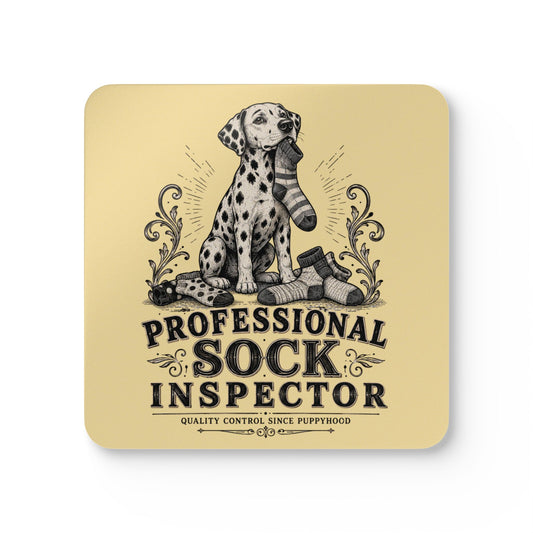 Professional Sock Inspector - Corkwood Coaster Set - Butter