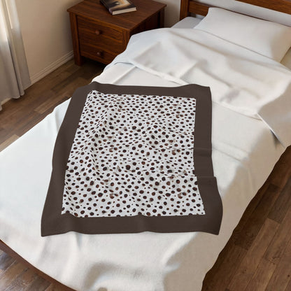 Dalmatian Liver Brown Spots Velveteen Plush Blanket