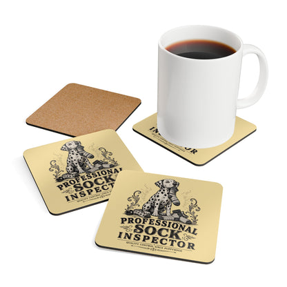 Professional Sock Inspector - Corkwood Coaster Set - Butter