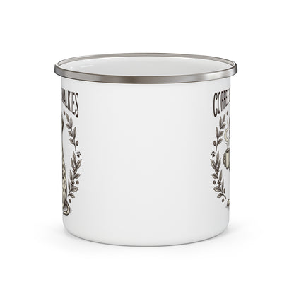 Coffee Before Walkies - Enamel Mug 12oz