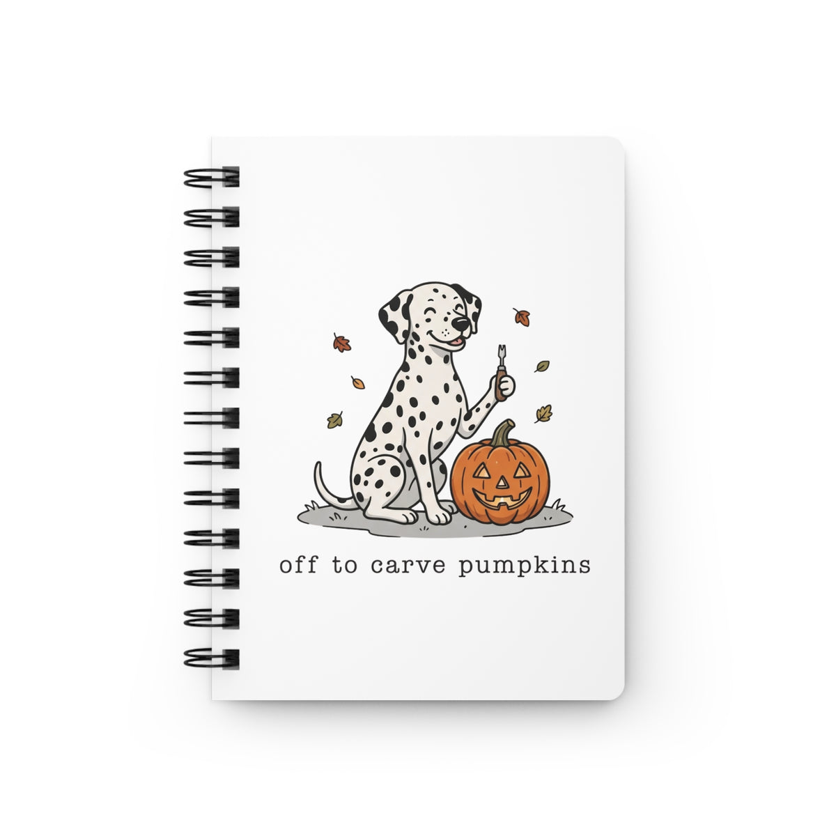 Off To Carve Pumpkins - Spiral Journal - White