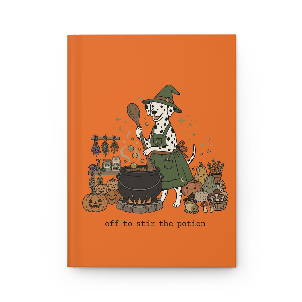 Off To Stir The Potion - Hardcover Journal - Orange