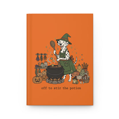Off To Stir The Potion - Hardcover Journal - Orange