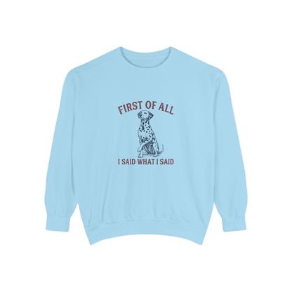 First of All I Said What I Said - Comfort Colors 1566 Crewneck Sweatshirt