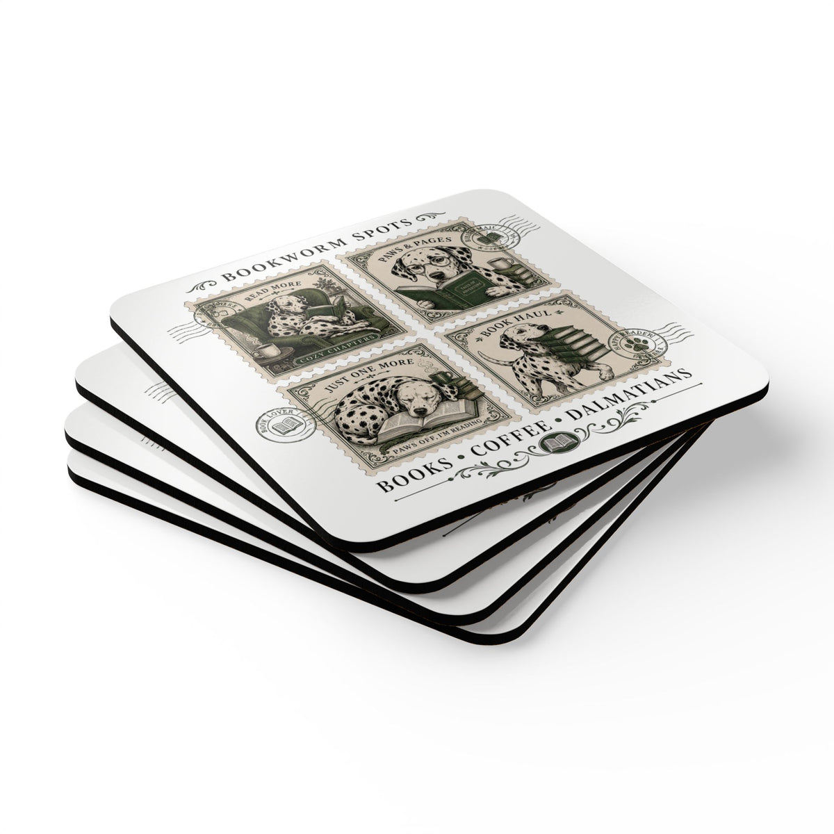 Bookworm Spots - Corkwood Coaster Set