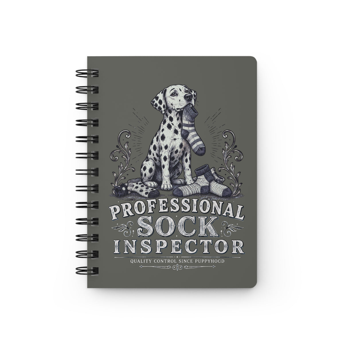 Professional Sock Inspector - Spiral Journal - Pepper white