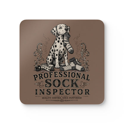 Professional Sock Inspector - Corkwood Coaster Set - Espresso