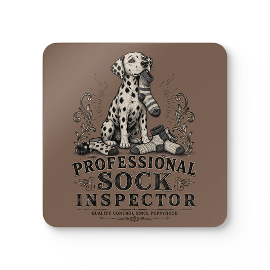 Professional Sock Inspector - Corkwood Coaster Set - Espresso