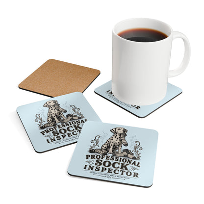 Professional Sock Inspector - Corkwood Coaster Set - Chambray