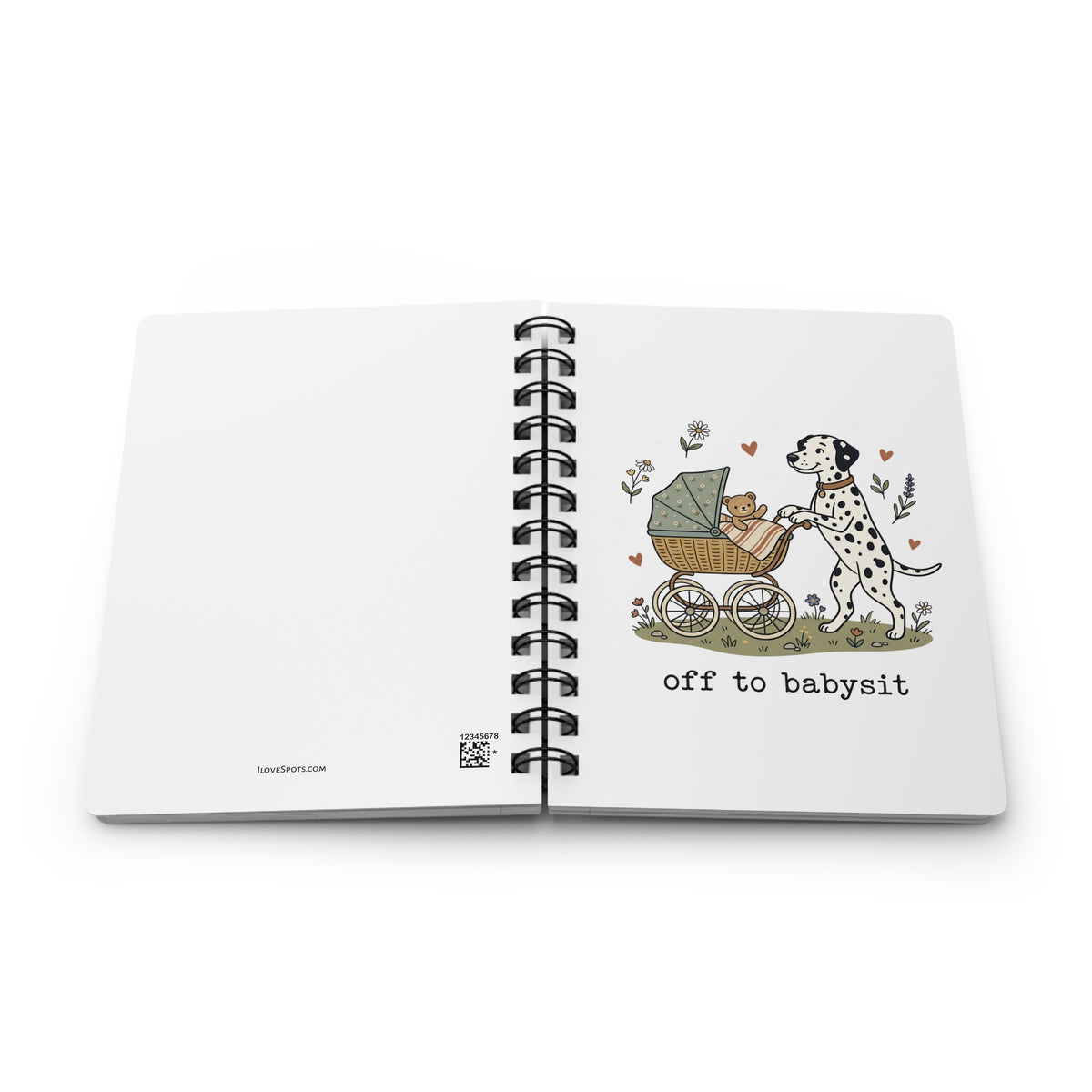 Off To Babysit - Spiral Journal - White