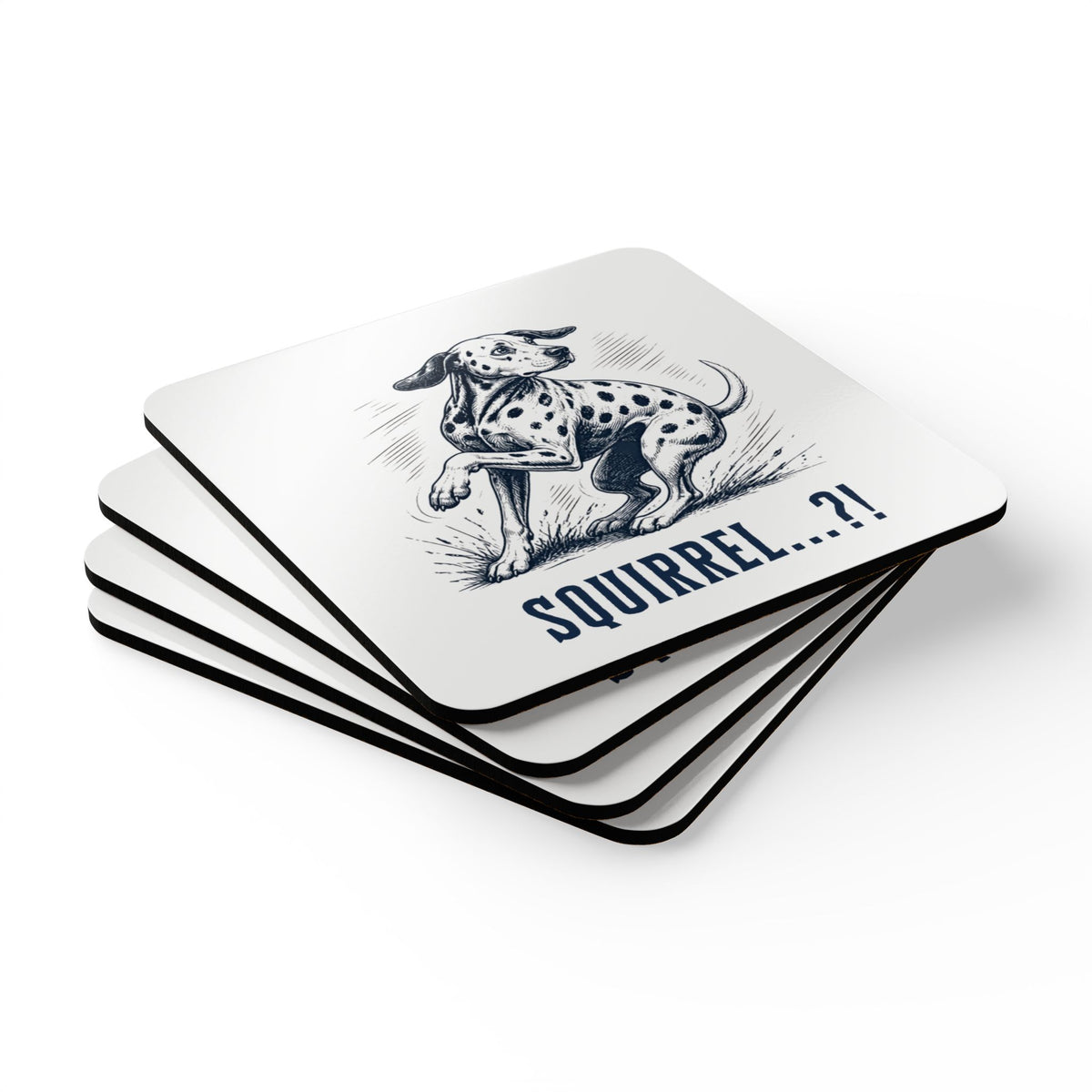 Squirrel Alarm - Corkwood Coaster Set